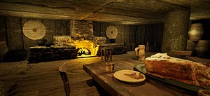 Medieval Cozy Tavern and Bedroom in Castle