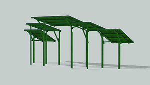 3D Steel-framed Pergola 8 model