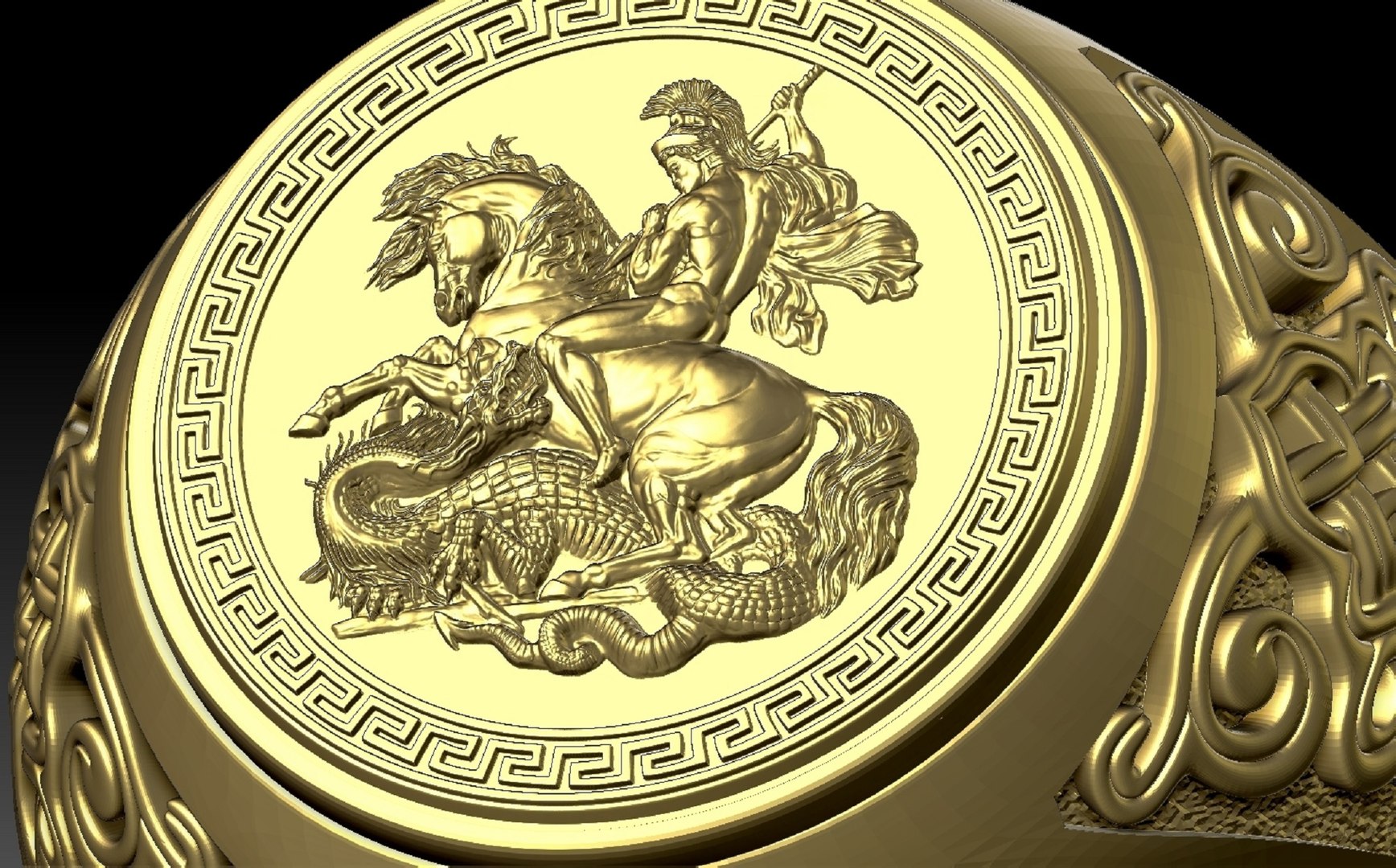 Saint George Themed Ring 3D Model - TurboSquid 2333564