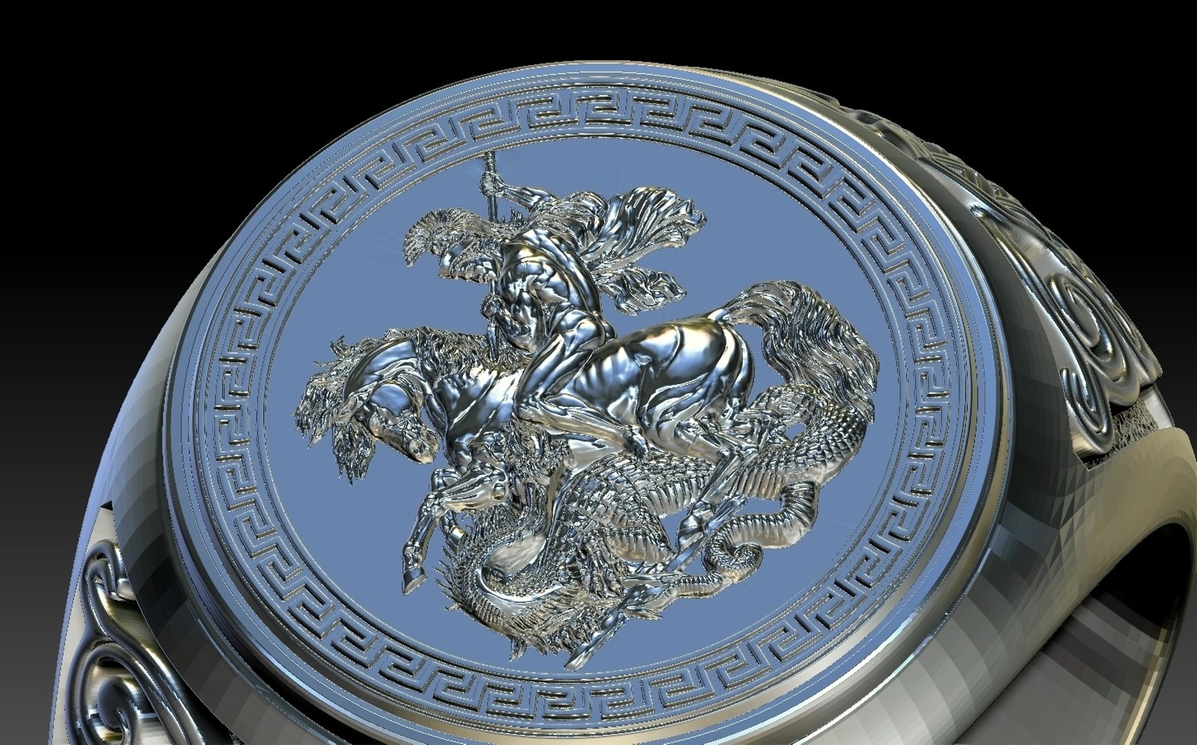 Saint George Themed Ring 3D Model - TurboSquid 2333564