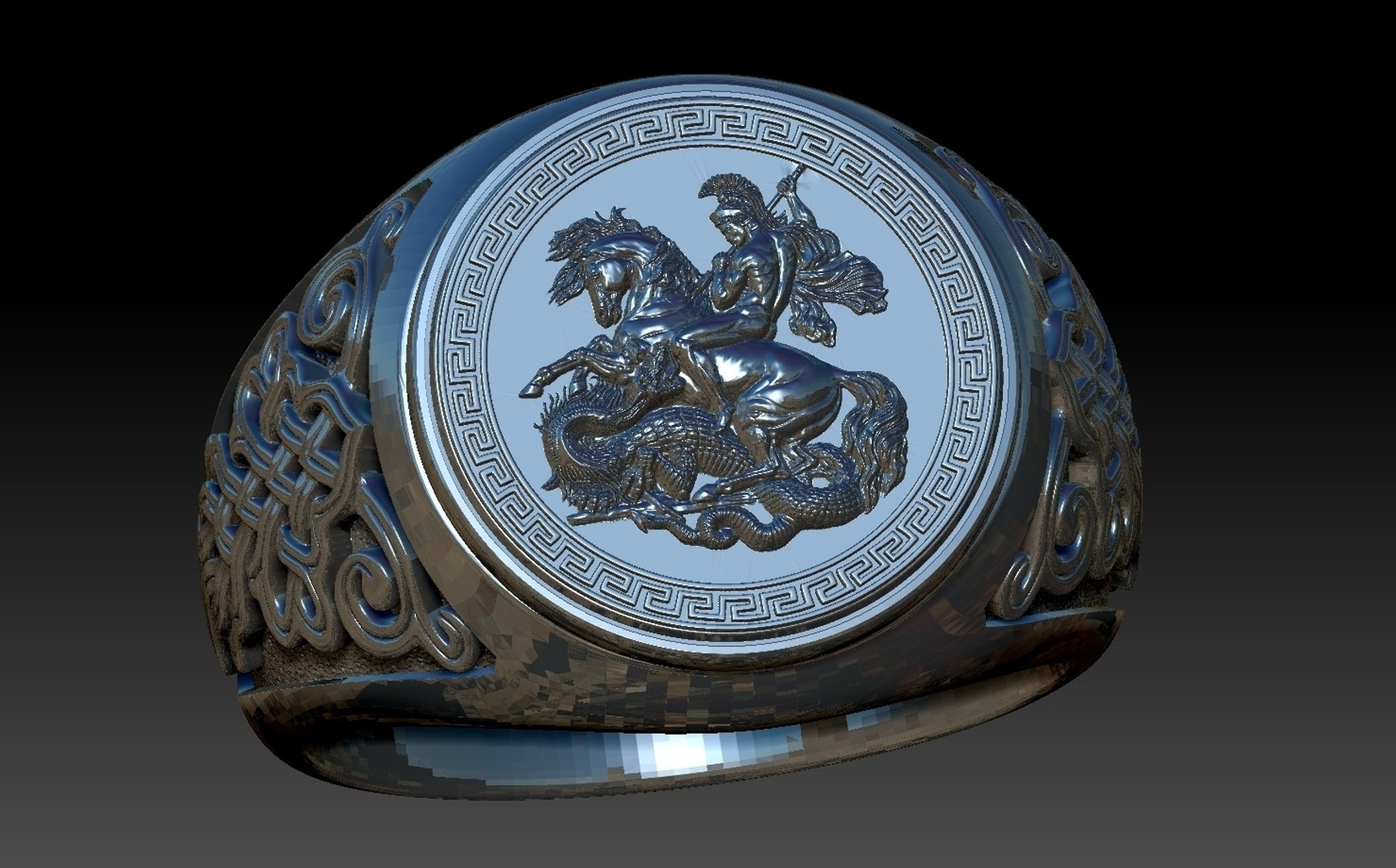 Saint George Themed Ring 3D Model - TurboSquid 2333564
