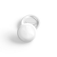 White Round Button Badge - plastic clutch pin