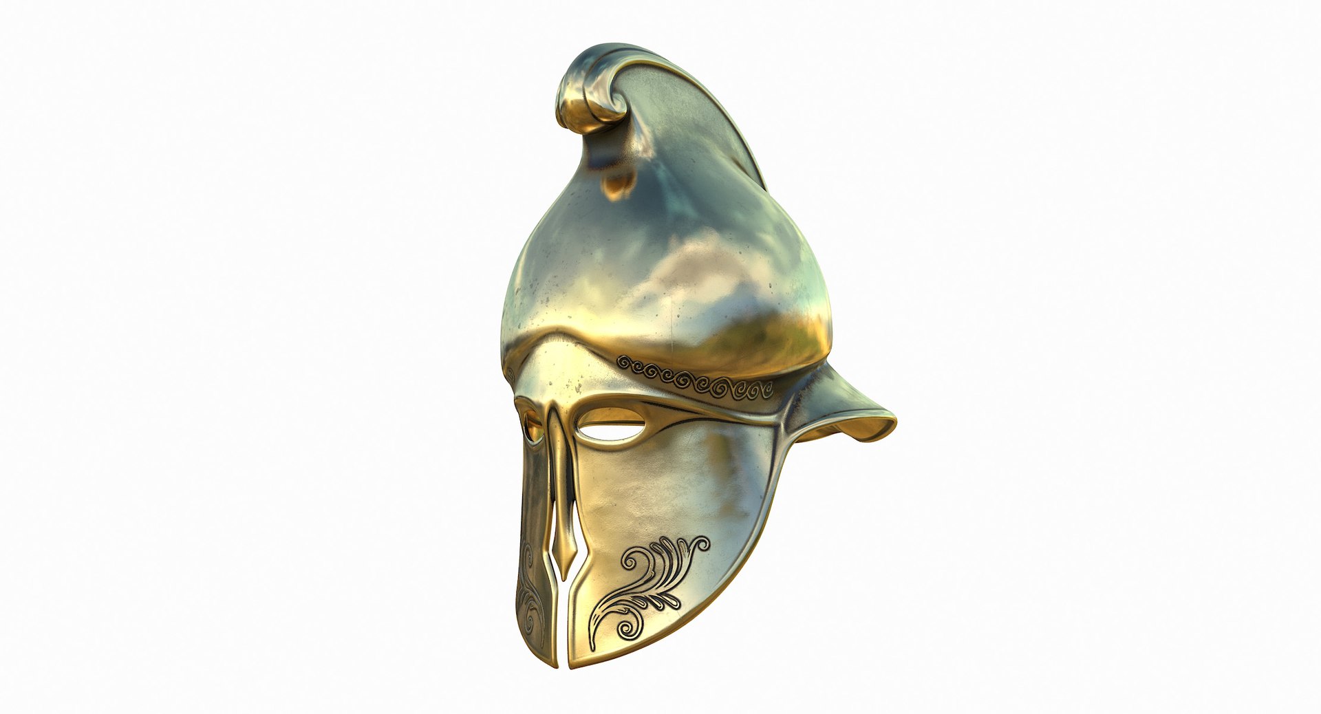 3D Helmet Greek Gold | 1146037 | TurboSquid