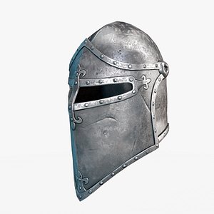 Medieval Knight Helmet PBR 3D model