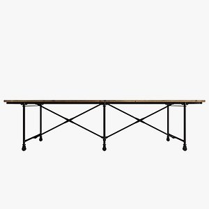 3d metal flatiron table rust model