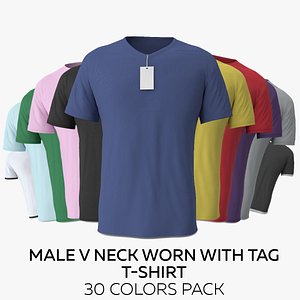 Male V Neck Worn With Tag 30 Colors Pack model