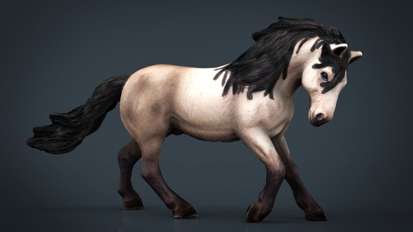 3D horse farm animal