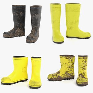 Gum Boots Dirty 3D model