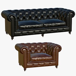 Leather Chesterfield Single And Double model