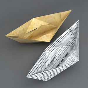 paper ship 3d model