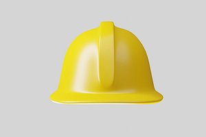 3D Construction yellow helmet