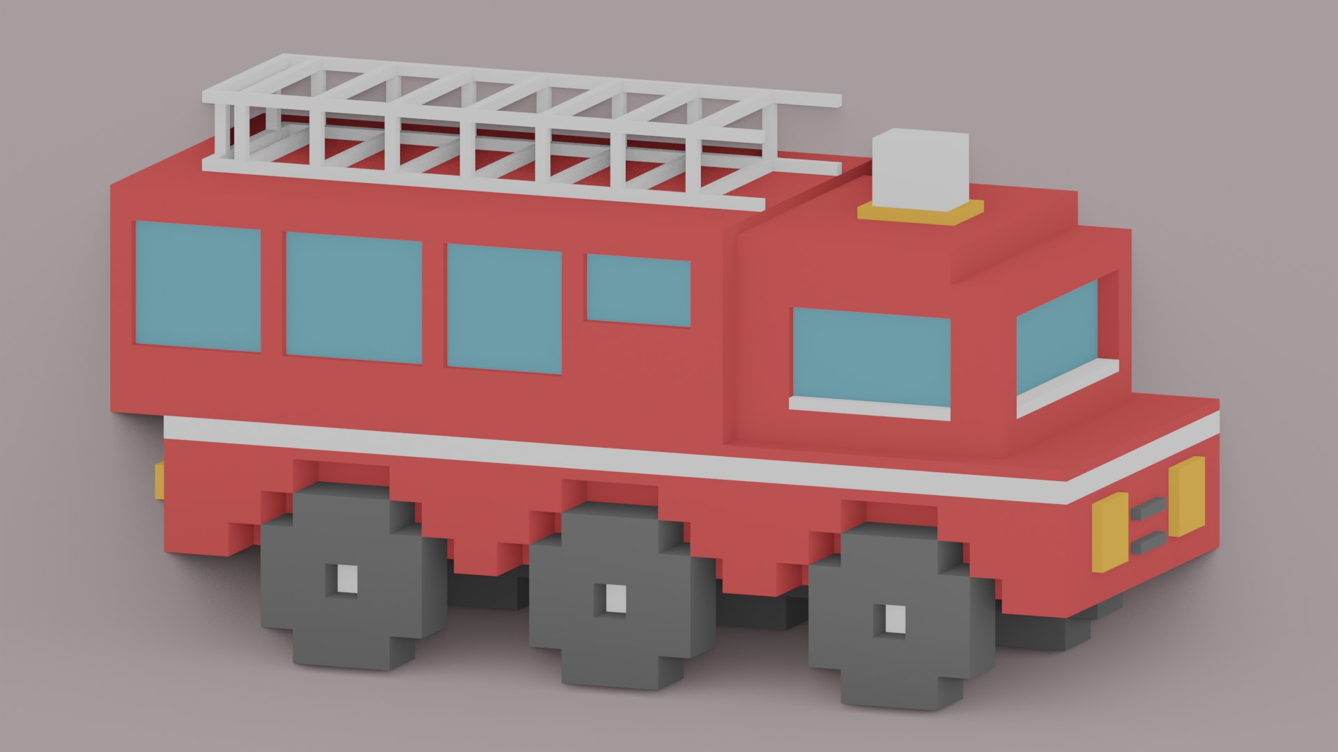 Fire Engine Toy Car Voxel Art 3D Model - TurboSquid 1959477