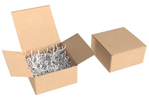 3D model Crinkle Paper Gift Box PBR 6