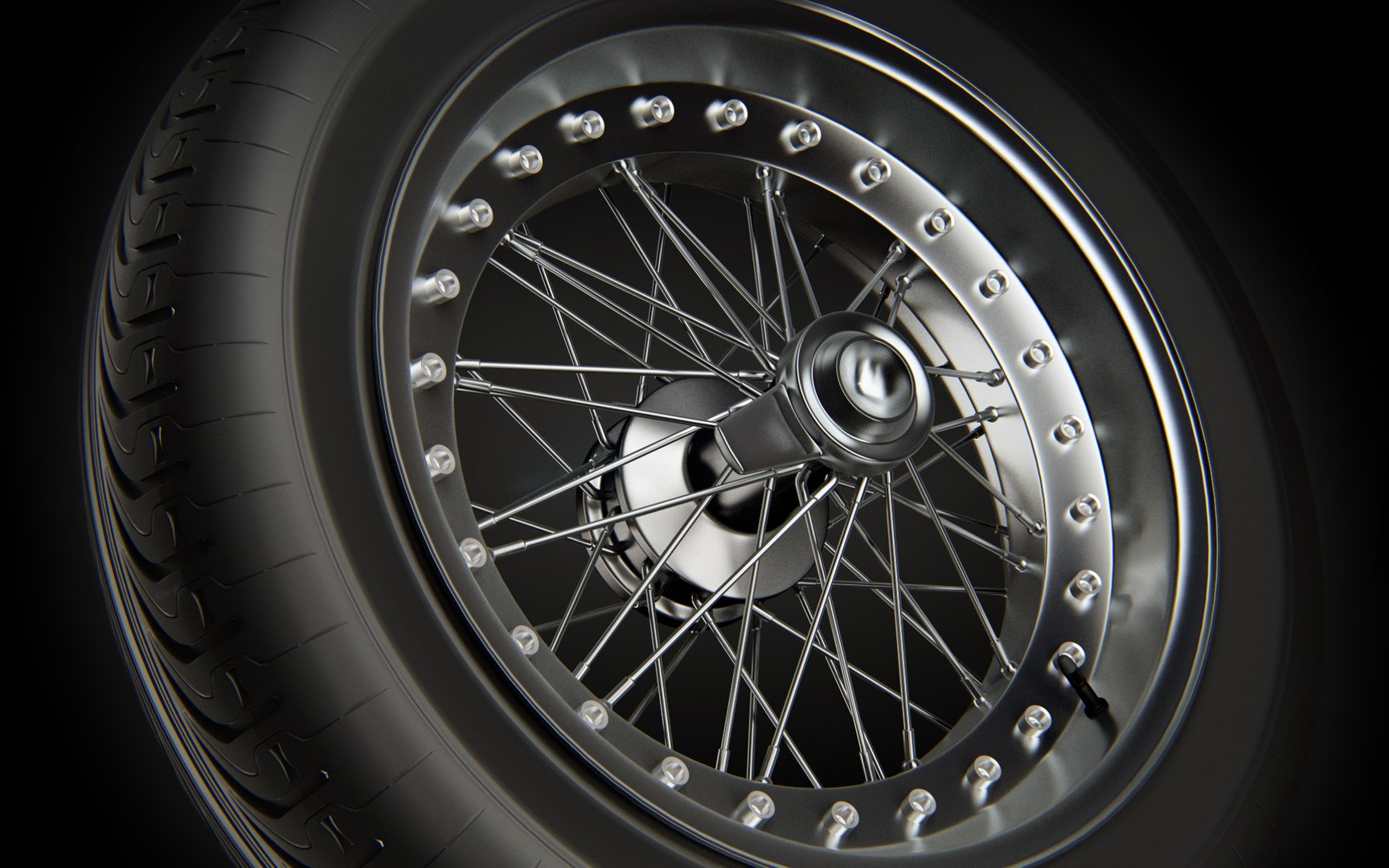 spoked wheel rim tire 3ds