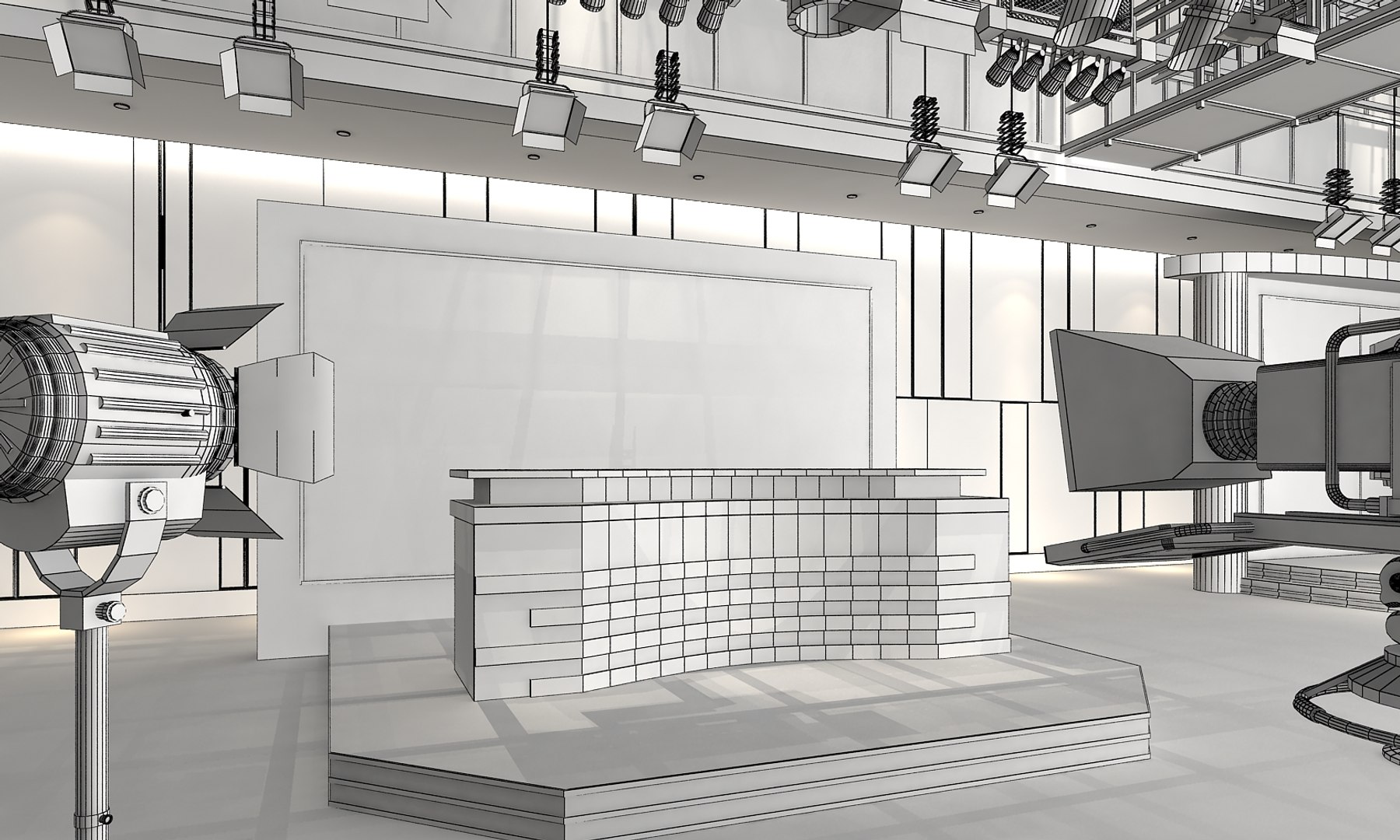 Tv Studio Interior Set Model - TurboSquid 1661090