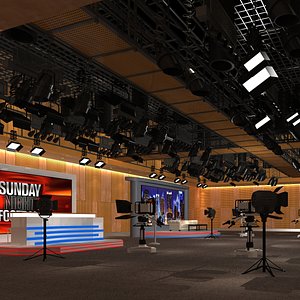 tv studio interior set model