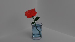 3D Roses in vase model