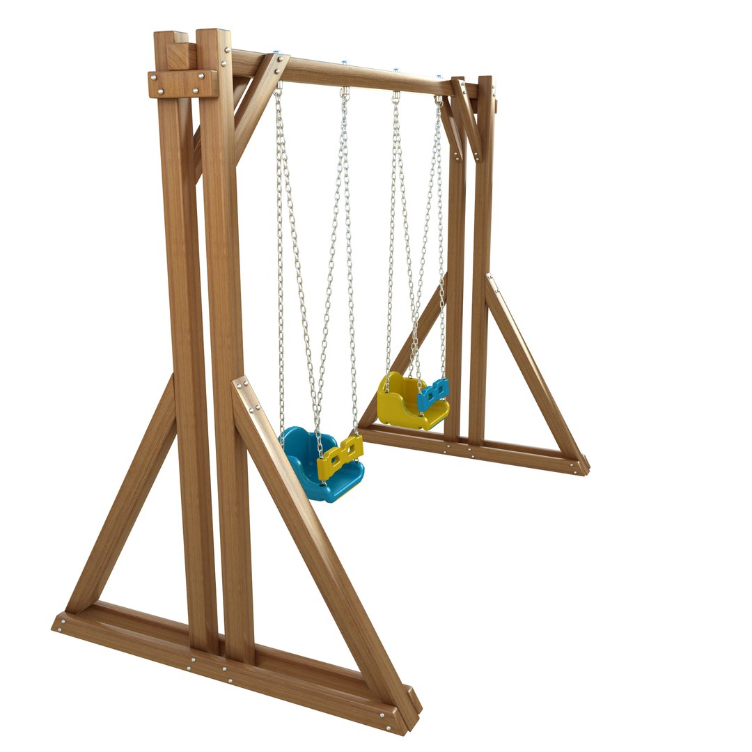 Seesaw playground wooden swing model - TurboSquid 1495911