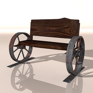 3D model old unique vintage benches