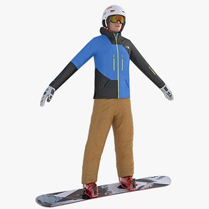 3d model snowboard player