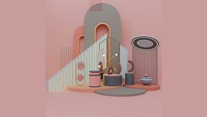 Illustration render setup 3D model