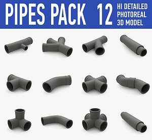 3d model of pipes pack