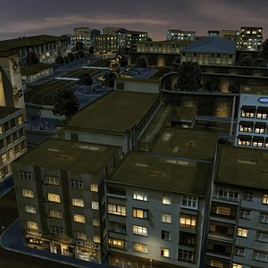 3d urban city buildings construction model