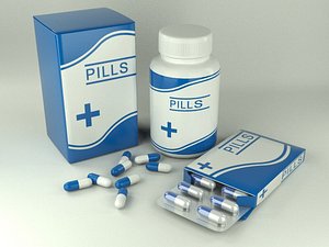 medicine pills package 3D model