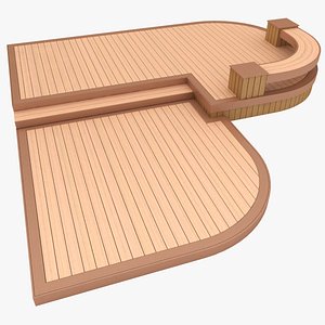 realistic wooden terrace 3D