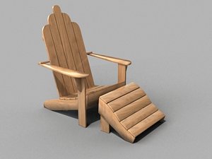3d 3ds adirondack deck chair