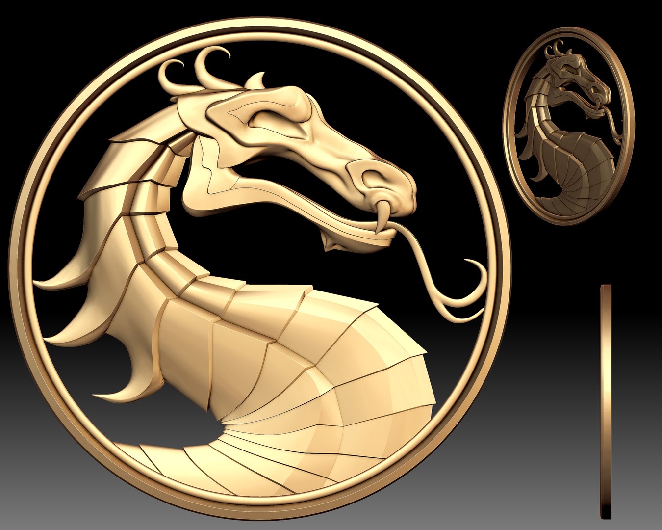 真人快打标志标志 3d 浮雕 cnc 路由器3d模型