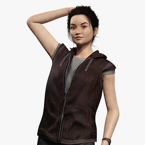 Realistic Female Adventurer  Model with Detailed Textures