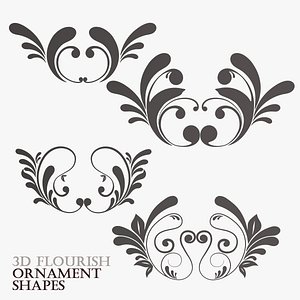 3D Flourish Ornament Shapes
