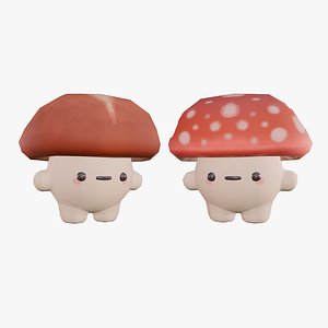 3D Cute Mushrooms - Small Mushroom