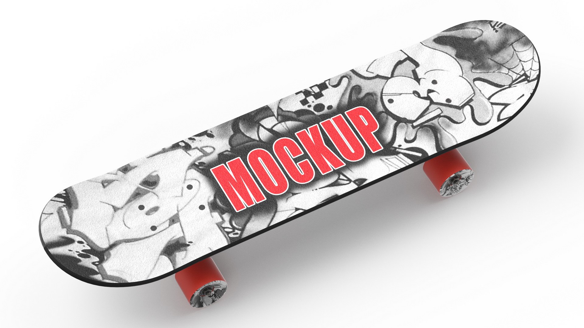 Classic Skateboard Black Label Mockup 3D model preview