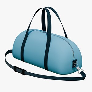 Stylized Cyan Blue Duffel Bag