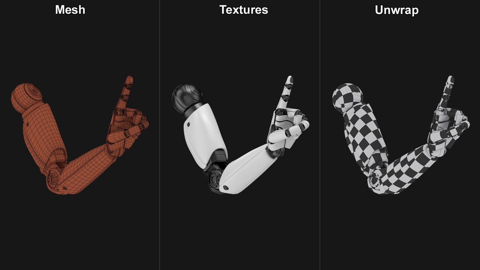 Hand of Humanoid Robot One Finger Pose 3D model - TurboSquid 2094949