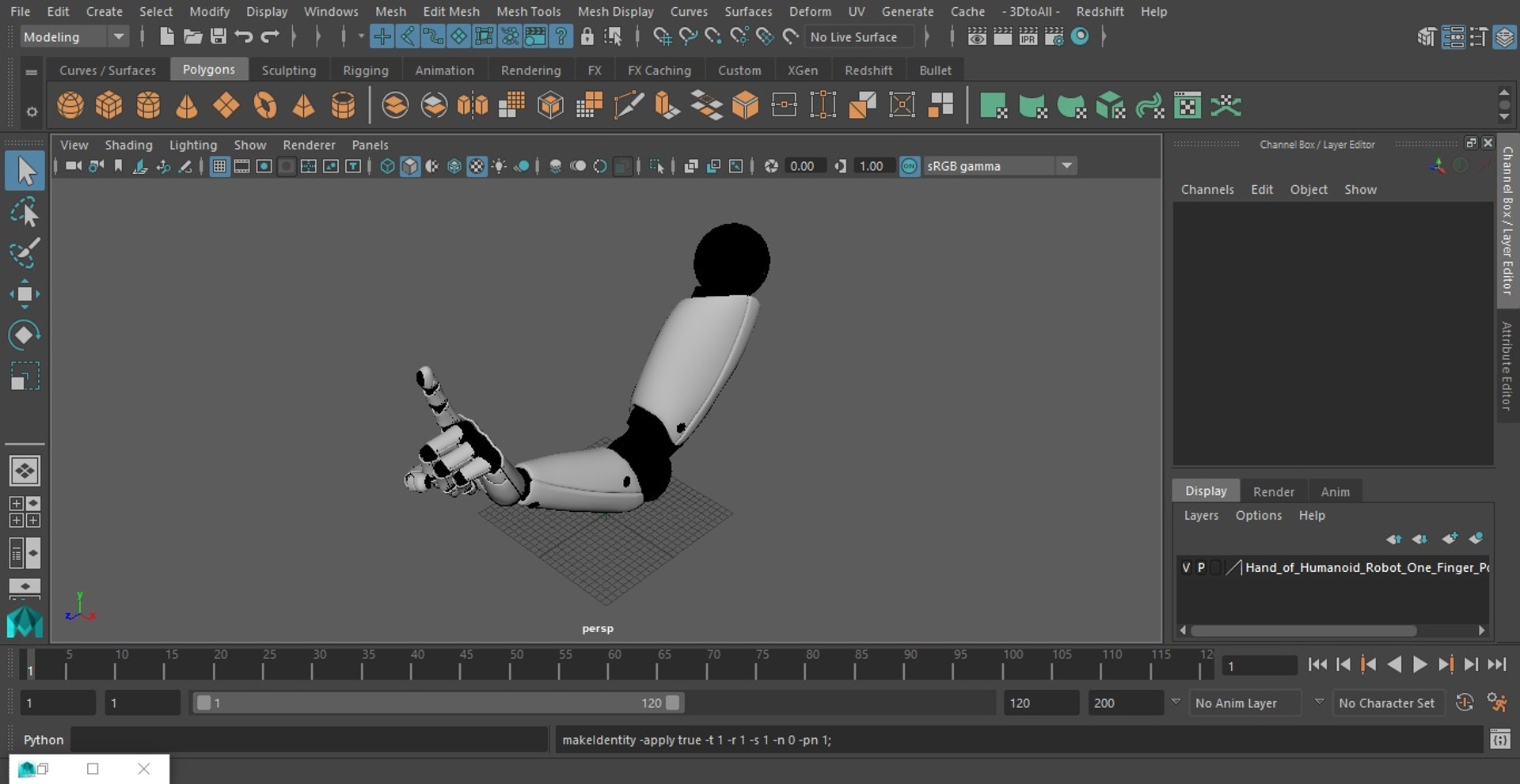 Hand Of Humanoid Robot One Finger Pose 3D Model - TurboSquid 2094949