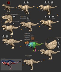 3D trex zbrush