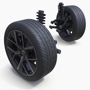 Volkswagen Car Wheel with Suspension 3D model