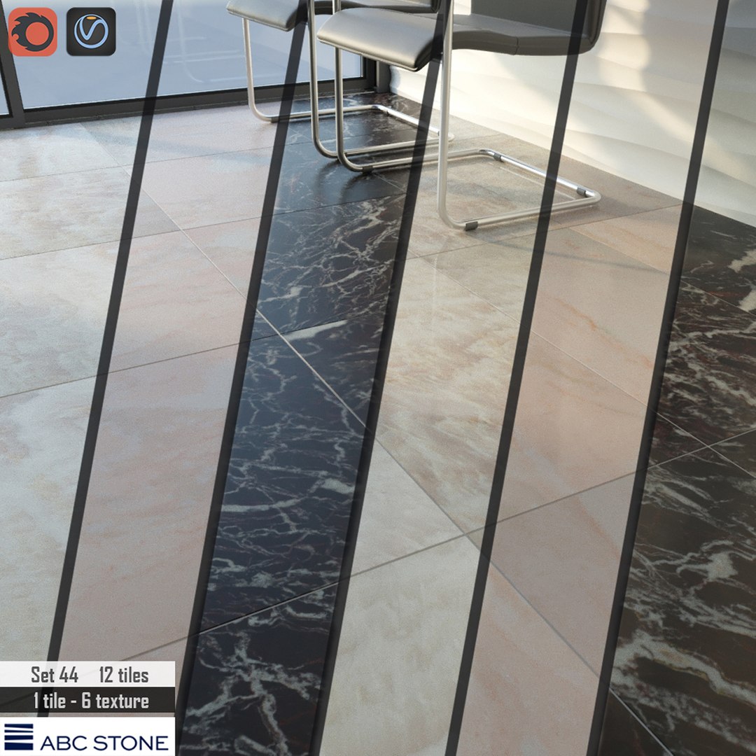 Tile abc stone set model - TurboSquid 1154860