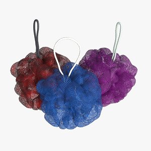 Shower Bath Sponge  Mesh Bathroom Sponge 3D model