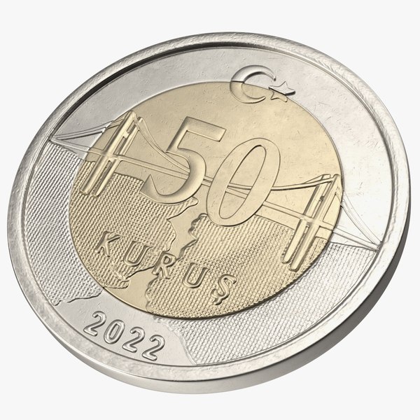 Coin 50 Kurus from Turkey 3D model