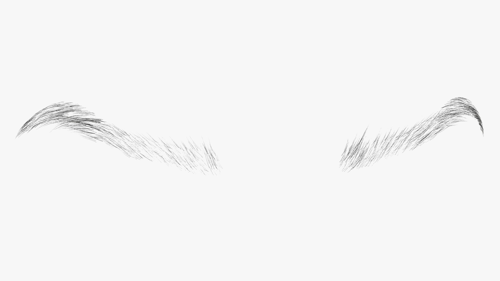 S Shaped Eyebrows 3D model preview