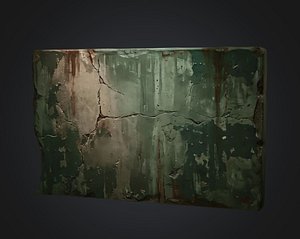3D Stylized Damaged Concrete Wall