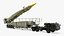 Ballistic Missile on TEL Trailer with Tractor Hauler Rigged 3D
