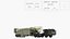 Ballistic Missile on TEL Trailer with Tractor Hauler Rigged 3D