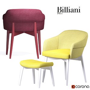 3d model spy armchair billiani