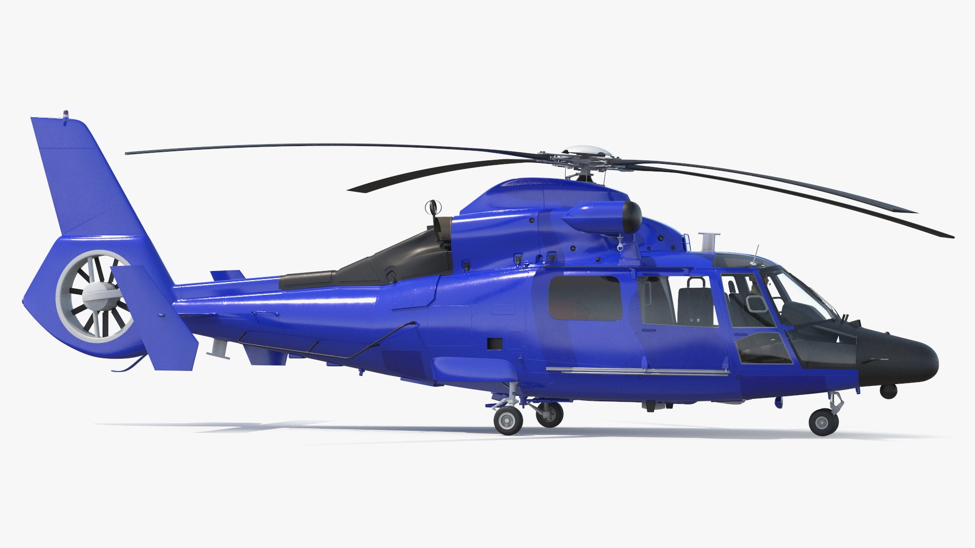 Blue Patrol Helicopter with Pilot 3D model preview