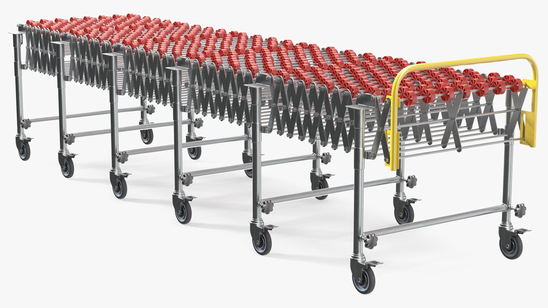 Folding Telescopic Roller Red Rigged 3D model preview